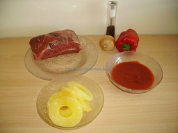 ingr�dients pour Boeuf � l'ananas