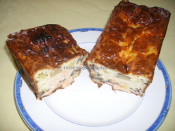 Cake aux crevettes et � la mozzarella