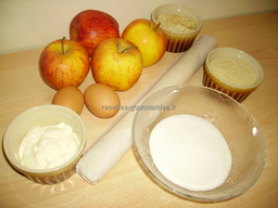 ingrédients pour Tarte aux pommes et aux amandes