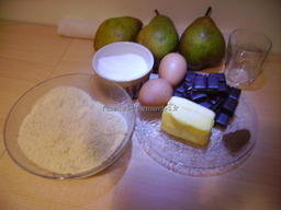 ingr�dients pour Tarte aux poires et au chocolat