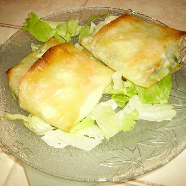Brick aux poireaux et crevettes