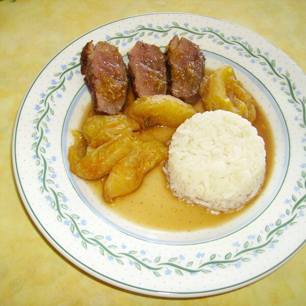Magret de canard sauce orange