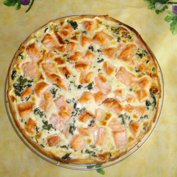 Tarte au saumon et aux épinards